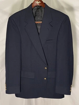 Blazer de Colección Gant 42L HECHO EN EE. UU. Azul Marino Lana Escudo Botón Dorado 2Btn Foto 1 de 4