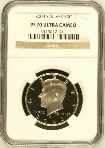 2003-S S50C Silver Kennedy Half Dollar NGC Proof PF 70 UCAM Rare R3 High Grades Cover