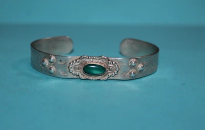 Brazalete de ónix verde de plata esterlina estilo occidental vintage [045GCM] Foto 1 de 4