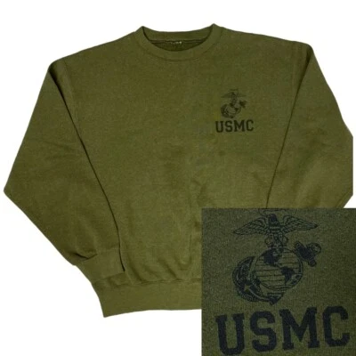 Sudadera De Colección Militar Para Hombre Verde Marina de los Estados Unidos Ejército Marines USMC Plantilla 50/50 M Foto 1 de 4