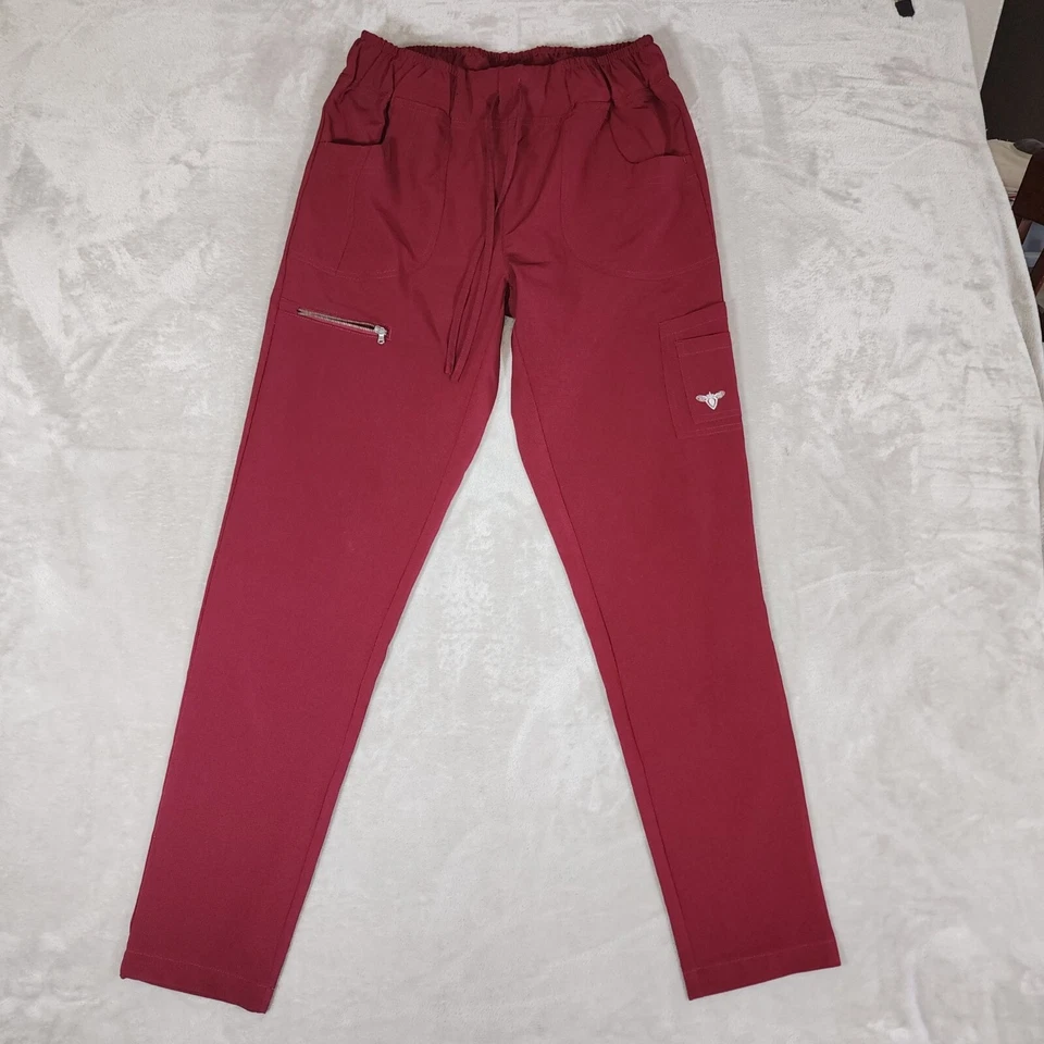 Material Girl Medgear Scrub Pants Womens M Red Wine Medical Dental Nurse Doctor - Image 1 of 4