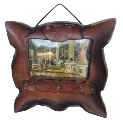 PORTACHIAVI ANNI 60 VINTAGE PORTACHIAVI DA PARETE SOUVENIR DI MONTECATINI TERME  - Immagine 1 di 4