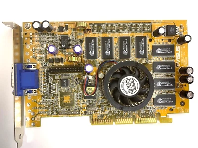 VINTAGE ASUS V8200T2 64M NVIDIA GEFORCE3 TI200 AGP VGA ONLY ROUND FAN MXB149 - Image 1 of 3