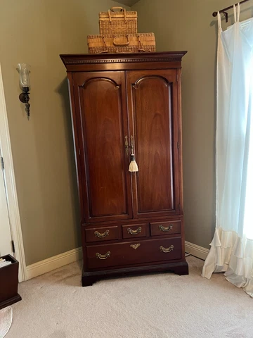 Antique Ornate Solid Carved Wood Armoire Cover