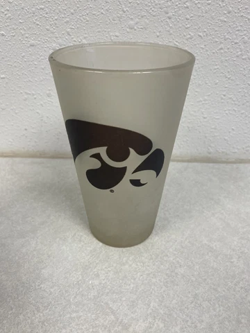 Iowa Hawkeyes Frosted Drinking Glass 6" Tall Cover