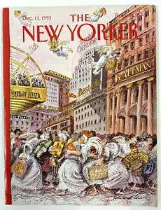 The New Yorker Magazine December 13, 1993 Cover Edward Sorel 'Even the Late Shop - Picture 1 of 2