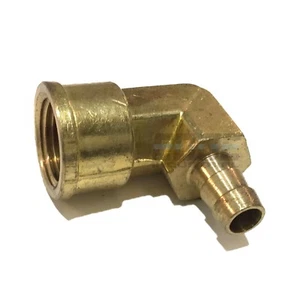 3/8 HOSE BARB ELBOW X 1/2 FEMALE NPT Brass Pipe Fitting Gas Fuel Water Air - Picture 1 of 5