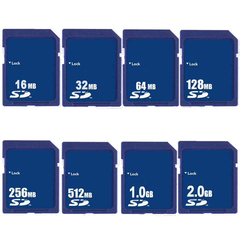 SD Card 16M 32M 64MB 128M 256M 512MB 1GB 2GB Secure Digital Sdandard Memory Card - Image 1 of 1