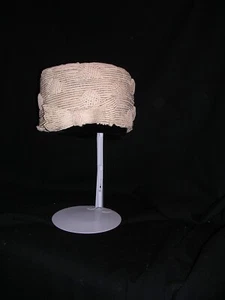 Vintage women's Pill box Raffia/Straw Hat-1960's Easter Bonnet - Picture 1 of 4