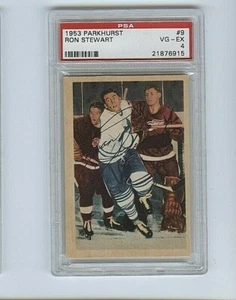 1953 Parkhurst Ron Stewart Toronto Maple Leafs #9 🚀⚾️ PSA Graded 4 - Bild 1 von 2