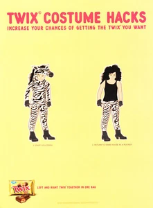 TWIX CHOCOLATE AD #8 MAGAZINE promo AD 2016 COSTUME HACKS - Picture 1 of 1