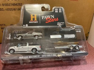 Greenlight Hollywood Hitch & Tow 15 Ford F-150 & 68 Mustang Pawn Stars  - Picture 1 of 1