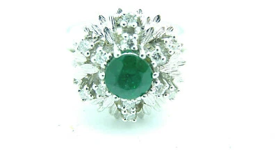 Damen Smaragd- Dubletten Brillantring 750 Gold 18 Karat Smaragdring Größe 59  - Bild 1 von 4