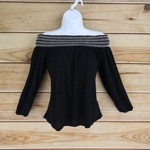 Blusa Old Navy Fuera del Hombro Para Mujer Talla XS Negra Bordada Suave Elastizada - Imagen 1 de 7