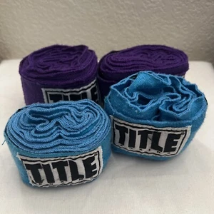 Title Boxing Set Of Two Hand Wraps Purple / Blue - Picture 1 of 1