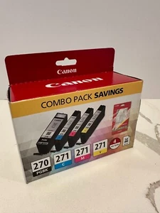 Canon 270 Negro, 271 C/M/Y Combo 4pk Cartuchos de Tinta - Cian, Magenta, Amarillo - Imagen 1 de 3