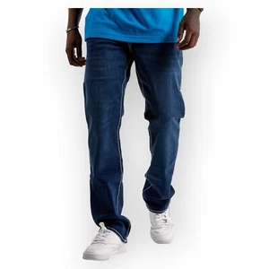 True Religion Rocco Big Flap Jeans Medium Blue Style #106381-HWFM Men's Size 33 - Picture 1 of 3