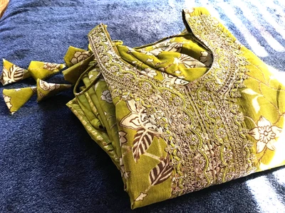 New Green 3 piece Salwar Kameeze and Dupatta set  XXL 44 Size - Image 1 of 4