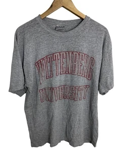 Vintage 90’s Whitenburg University Men’s Gray T Shirt Size Large Made USA - Picture 1 of 7