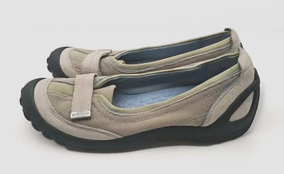 Zapatos planos de ballet activos caqui Privo talla 6,5 cuero jodie sin cordones acolchados #85 Foto 1 de 4