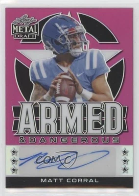 2022 Leaf Metal Draft Pink Prismatic /20 Matt Corral #AD-MC2 Rookie Auto RC - Image 1 of 2