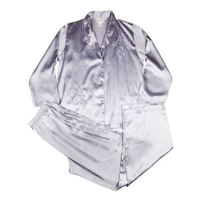 Natori Womens Satin Pajama Set Long Sleeve Purple Size S Small - Image 1 of 4