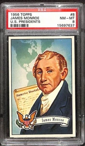 1956 Topps Presidents #8 James Monroe PSA 8 NM-MT 15697637  - Picture 1 of 3