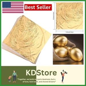 100 Stck. Blattgold Blätter Kunst Vergoldung Handwerk Schaum Dekor 5,5x5,5 Zoll Hochwertig - Bild 1 von 9