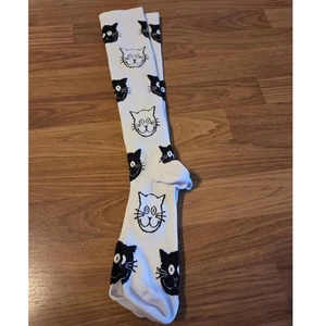 Cute Black & White Cat Knee High Socks - Fun & Cozy - Picture 1 of 2