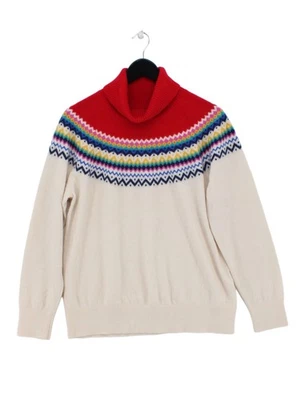 Lands End Women's Jumper XL Cream 100% Cashmere High Neck Pullover - Image 1 of 4