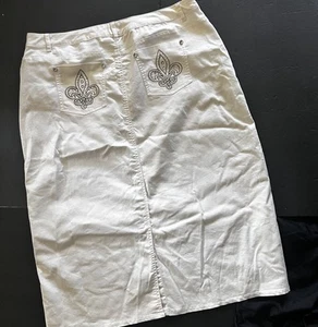CATO Light Denim Ivory Midi Skirt Size 22W - Picture 1 of 17