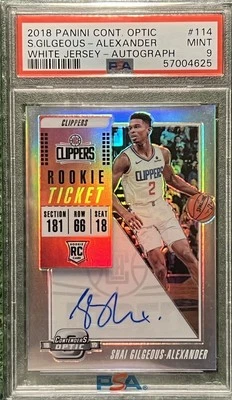 2018 Contenders Optic Ticket Shai Gilgeous-Alexander SGA AUTO ROOKIE RC PSA 9 - Image 1 of 2