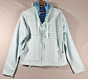 Women's Columbia Blue Hoodie Melody Full Zip Striped Jacket Sweatshirt Size XL - Picture 1 of 13