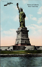 Statue of Liberty New York City NY Airplane Underhill Postcard E79