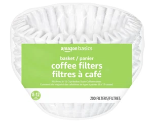 Filtri Caffè 8-12 Tazze, 200 Pezzi, Cestello Filtro Caffè, Filtri Carta Bianco. - Foto 1 di 7