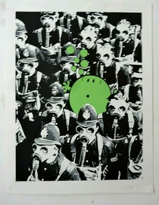 Raro T.Wat. Plantilla de arte callejero 'burbujas', firmada, estampada original, arte urbano - Imagen 1 de 4