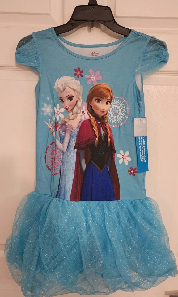 Disney store Frozen Sleep Set Pj's Size 9/10 Anna Elsa Princess Nwt  Nightgown  - Image 1 of 2