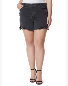 Jessica Simpson Black Denim Cut Off Shorts Size 24W MSRP $59.50 - Picture 1 of 7