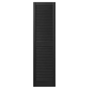 Ply Gem 15 In. X 59 In. Open Louvered Polypropylene Shutters Pair In Peppercorn - Picture 1 of 12