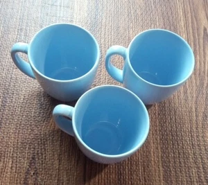 Corning Corelle Stoneware Light Blue Coffee Mugs Cups Set Of 3  - Picture 1 of 6
