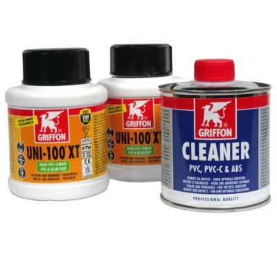 Mega-Spar-SET> 2x Griffon Kleber Uni 100 XT 250 ml + Cleaner 250 ml Pool Becken