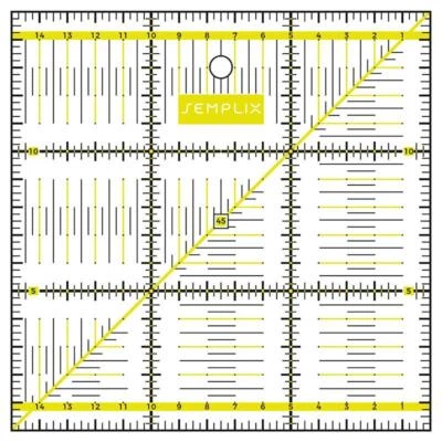 Semplix Patchwork-Quiltlineal cm (15 x 15 cm / 2,5 mm dick / gelb) 1a Qualität - Bild 1 von 4