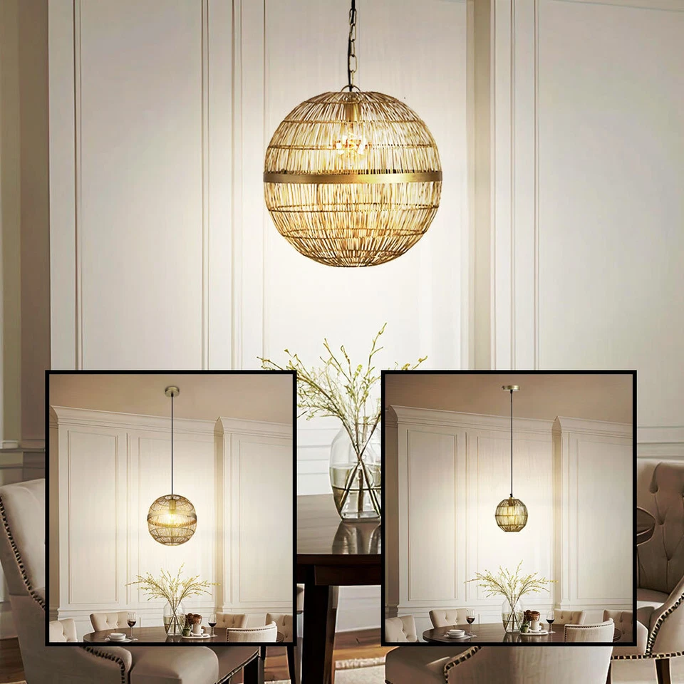 Luce Sala da Pranzo Lampada a Sospensione LED Sfera Maglia Metallica - Immagine 1 di 1