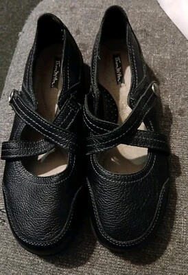 Zapatos Mocasines Thom McAn Mary Jane Para Mujer Talla 7.5 M Cuero Negro Planos Cómodos Foto 1 de 4