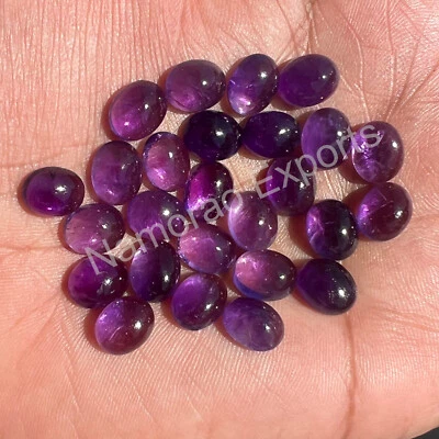 Natural Amethyst Oval 4x6 mm to 15x20 mm Cabochon Loose Gemstone Lot - Image 1 of 4