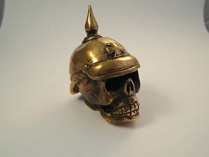 Harley Schaltknauf Deutscher Totenkopf Messing Handarbeit, Hot Rod Harley - Bild 1 von 5