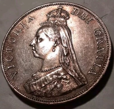 Бывшее в обращении состояние товара 1887 Great Britian Double Florin Slight Tonning - Изображение 1 из 4
