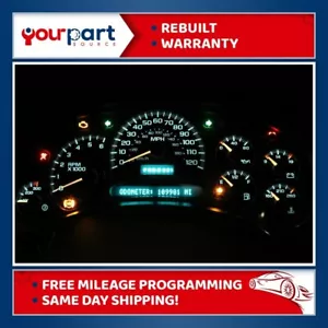 2003 2004 2500 DENALI INSTRUMENT CLUSTER SPEEDOMETER 15114647 TRANS TEMP REMAN - Foto 1 di 12