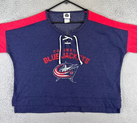 NHL Columbus Blue Jackets Womens XL Pullover Sweater Blue Ladies Hockey Cover