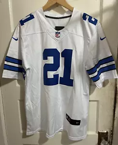 Maglia bianca cucita Dallas Cowboys Ezekiel Elliot #21 Nike giocatori NFL taglia M - Foto 1 di 8